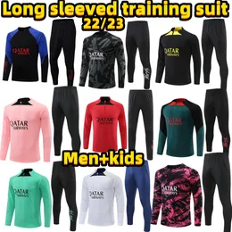 22 23psgs tuta MBAPPE giacca futbol Uomo Set maniche lunghe Hommes Sportswear Maglie calcio manica lunga 2023 Adulti Mens tute da allenamento per bambini tute da calcio