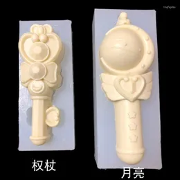 ベーキングカビが魔法の杖シリコン型エポキシハンギングピースペンダント電話ケース装飾樹脂型17-162