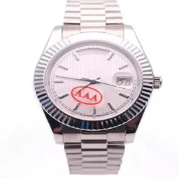 36 Luxury Men's Watch DAYDATE Style White Striped Dial High Quality Sapphire Glass Automatic Movement 316L Stainless Steel St206k