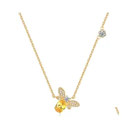 Подвесные ожерелья розовое золото ювелирные изделия из колдуны Кристалл из S Little Bee End Game Game Stone Womanpenden