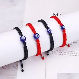 Kette handgemachte geflochtene rote Faden Schnur Armband Link für Frauen Männer türkische böse blaue Auge Charme Glück Seil verstellbar Frien Dhgarden Dh48Y