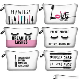 Storage Bags Toiletry Bag Digital Bride Makeup Letters Printing Cosmetic Pouch Gift For Brides Drop Delivery Home Garden Hou Dhgrr