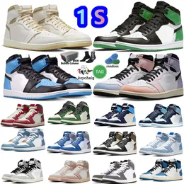 Hög 1 1S män basketskor för kvinnor Skyline Mocha Lucky Green University Ture Black White Unc Patent Leather True Blue Chill Mens Womens Trainers Sport Sneakers