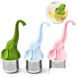 Coffee Tea Tools Stainless Steel Elephant Infuser Sile Strainer For Teas And Herbal Kitchen Gadges Drop Delivery Home Garden Dinin Dhm3H