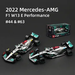 Diecast Model Bbrago 1 43 Mercedesamg W13 75 C42 MCLAREN MCL36 RB18フォーミュラレーシングカー静的シミュレーション合金230518