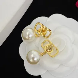 6 -й стиль дизайнер жемчужных серьгов женские сережки роскошные золотые кристал двойной v 925s серебряные украшения классический высокий уровень