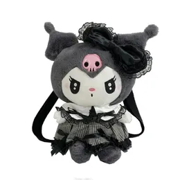 Kawaii kuromi nero kuromi peluche zaino morbido peluche a doppia spalla a spalla per bambini regalo di compleanno della borsa per bambini