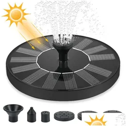 Trädgårdsdekorationer Solar Fountain Outdoor Pool Pond Floating Waterfall Bird Bath Decoration Drop Delivery Home Patio Lawn DHSMC