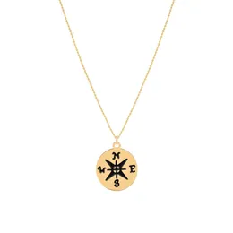 Pendant Necklaces Compass Necklace Gold Plated Tiny Stainless Steel For Women Lover Make Wish Jewelry Drop Delivery Pendants Dhgarden Dhrgf