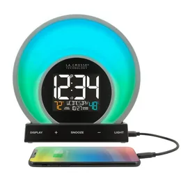 La Crosse Technology 6 81 X 2 69 Digital Soluna Sunrise Sunset LCD Light Alarm Clock med USB Port, C80994