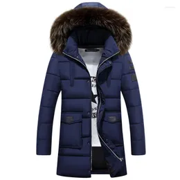 Blue winter jacket men discount