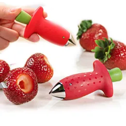 Fruit Vegetable Tools 1Pcs Strawberry Huller Metal Tomato Stalks Plastic Leaf Knife Stem Remover Gadget Hullers Kitchen Tool Freeship 230518