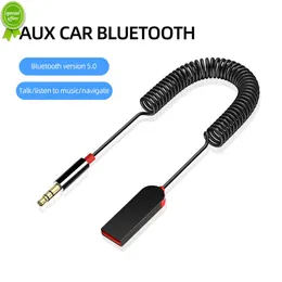 새로운 Bluetooth 무선 보조 어댑터 USB 3.5mm 잭카 오디오 보조 Aux Bluetooth 5.1 5.0 핸즈프리 키트 자동차 수신기 송신기