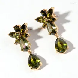 Stud Earrings Ladies Luxury Flower Cubic Zircon Earring Top Quality Nickel & Lead Free