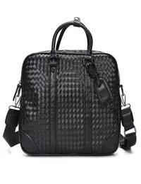 Hand knitted brand designer briefcases new arrival high quality business bags for men genuine leather business laptop bags3394812