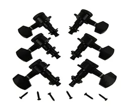 6PCS Right Inline Sealed Tuning Pegs Locking Big Button Machine Heads for Fender Strat Tele Guitar Replacement Black5569288