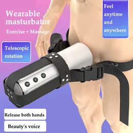 Vuxna leksaker hela automatiska teleskopiska roterande elektriska sexleksaker för män bärbar röstinteraktion Masturbator Cup Manliga vuxna produkter 230519