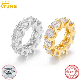 Casal Rings Fine Jewelry VVS1 com anéis de certificado para homens 925 Ringos de prata esterlina Casal Gift 230518