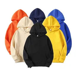 Wholesale Cheap Winter 380gsm 15colors Plain Pullover Hoodies Custom Printed Blank Pure Color Men