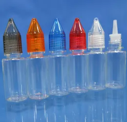 زجاجات قطارة بلاستيكية ملونة مع غطاء الكريستال 10 مل زجاجة إبرة بلاستيكية الحيوانات الأليفة لسائل عصير E