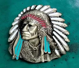Bronze Indian Chief Head Buckle Hebillas Cinturon Western Cowboy Belt Buckle For Men Women Fit 4cm Wide Jeans Belts8434968