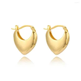 Hoop Earrings 18K Gold Plated Smooth Silver Chunky For Women Thick Statement Jewelry 2023 Wholesale