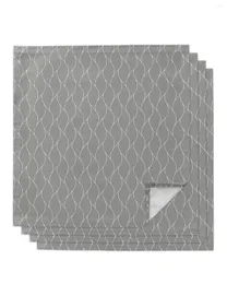 NACKBELA TABELA 4PCS Grey Longo Wave Padrão quadrado guardanapos quadrados