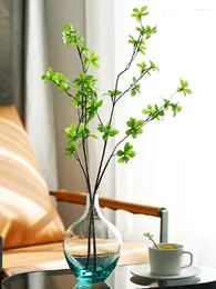 Dekoracyjne kwiaty nordyckie wazon szklanego małego ustnego przezroczysty i kreatywny hydroponiczny dzwonek pijany drewno stolik kawowy kwiat