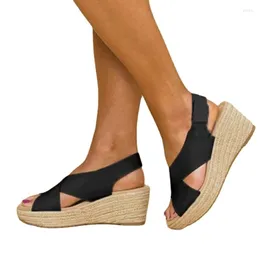 Zeppe donne sandali estivi scarpe per signore solide taglie taglie non slip famle casual hand woman comtable 280 5