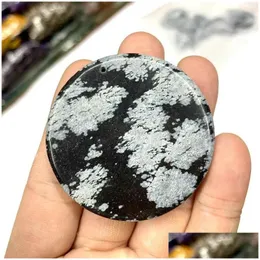 Pendant Necklaces Snowflake Obsidian Stone Natural Gemstone Jewelry Necklace For Women Men Gift Wholesale Drop Delivery Pendants Dhz1L