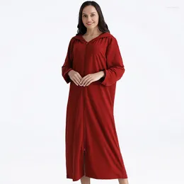 Women's Sleepwear Hood Summer Thin Women Robes Female Kimono Nightdress Dressing Gown Lounge Wear El Bathrobe Zip