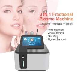 3 em 1 1 Fracionalidade RF RF Aperto plasma Equipamento de caneta Plasma de plasma de plasma levantamento de pele Rejuvenescimento 25 pinos Máquina de plasma fracionário de agulha