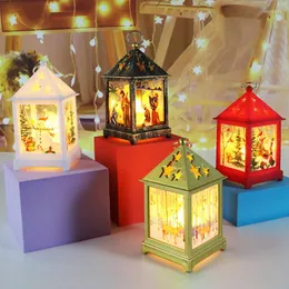 Christmas Decorations Santa Claus Candle Light Tree Wind Lantern Ornament Vintage Candlestick Lamp Xmas Decoration Home Festival Gifts