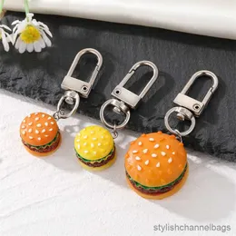 Keychains Simulação Hamburger Keychain Keyring para Friend Child Presente