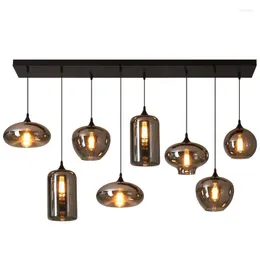 Lampy wiszące nordycka kreatywna osobowość el restauracyjna lampa szklana lampa prosta jadalnia
