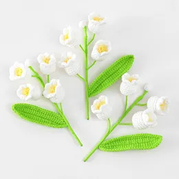 Flores decorativas 10 galhos tricô Simulação Artificial Lily of the Valley 15 cm Orchid Home Wedding Party Decor