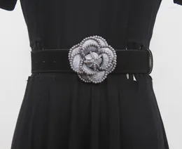 Cinture 2023 Design Women Pu Leather Flower Waistband For Elegant Ladies Shirt Coat Dress Jean Belt Corset Decoration