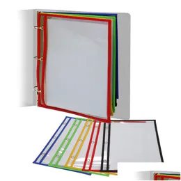 Erasers Dry Erase Pockets 5st/Pack återanvändbara radergummilar med 3 hål för skola eller arbetsleveranskontor Business Industrial DHCF8