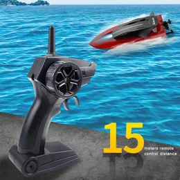 ElectricRC -båtar 24g RC High Speed ​​Racing Boat Model Electric Radio Remote Control Speedboat Toy With Light Water Children's Gifts Toys for Boys 230518