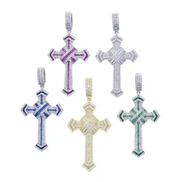 Cross Pendant för män Kvinnor Full Iced Out Cubic Zircon Hip Hop Necklace Link Chain Fashion Rock Smycken