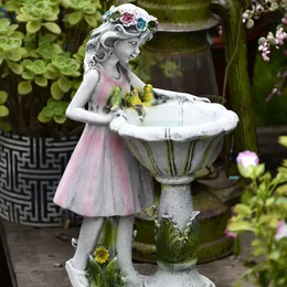 Decorazioni da giardino Statua di fata dei fiori Ornamento di luce solare Decorazione da cortile per esterni Resina Figura di angelo Scultura Decorazione di micro paesaggi 230518