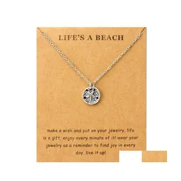 Pendant Necklaces Starfish Sailing Waves Seahorse Beach Ocean Pendants Sea Turtle Sand Dollar Mermaid Women Men Fashion Jewelry Gift Dhw0K