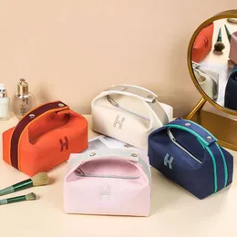 Designer-Tasche, fortschrittliche Kosmetiktasche, einfache Canvas-Tasche, wasserdichte Kosmetiktasche mit großer Kapazität, tragbare einfarbige Aufbewahrungstasche