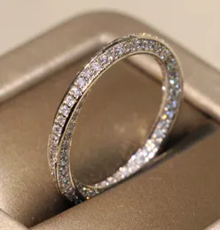 귀여운 Victoria Wieck Luxury Jewlery 925 Sterling Silver Corss Band Pove White Sapphire CZ Diamond Womend Party Ring For Lov7279716