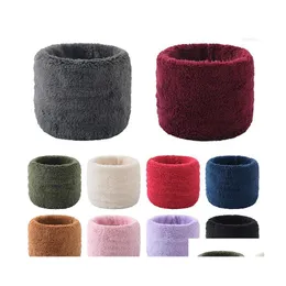 Foulards Unisexe Hiver En Peluche Anneau Écharpe Femmes Hommes Doux Cercle Snood Oreille Protection Couvre-chef Bandeau Chaud Cache-Cou Drop Delivery F Dhwl3