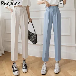 Capris Pants Women 4 Färger Anklelängdbyxor Elegant Solid Daily Minimalist Nyaste Harajuku Allmatch Ulzzang Studenter mysiga mjuka