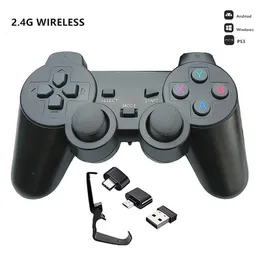 Joystick per controller di gioco Joystick per controller wireless 24G con adattatore OTG micro USB per PS3 PC TV Box Android PhoneTablet Gamepad 230518