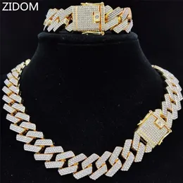 Chokers Men Women Hip Hop Chain Necklace for Fashion party 20mm width Rhombus Cuban Chains Necklace Hiphop Iced Out Bling jewelry 230518