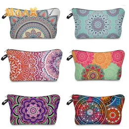 Cosmetic Bags Mandala Flowers Bag For Women Portable Makeup Toiletry Pouch Travel Accessories Gift Practical Wash Purse Clutches