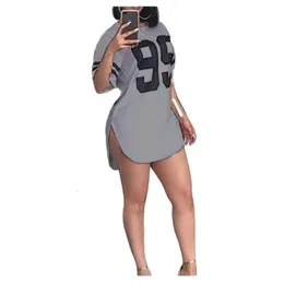 تي شيرت للسيدات الصيف Top Tees رقم طباعة النساء تي شيرت النساء الضخمة تتصدر قميص طويل القميص Tirt Sports Women Clothing Tops 230518